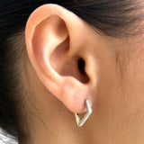 Diamond Geometric Huggie Hoops