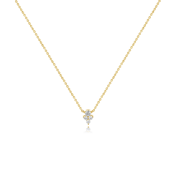 14kt Diamond Cluster Necklace