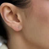 14kt Gold & Diamond Coptic Cross Studs