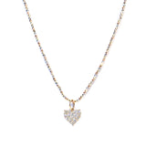 14kt Ombre Diamond Cut Chain w/ Diamond Heart
