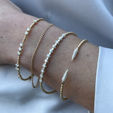 14kt Nine Diamond Flex Bracelet