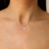 14kt Gold Oval Pendant and Diamond Cross necklace