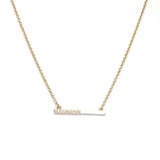 18kt White Enamel & Diamond Bar Necklace