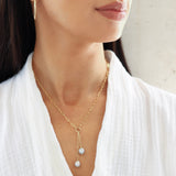 Duo Pearl Lariat - Grey Pearl