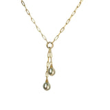 Duo Pearl Lariat - Grey Pearl