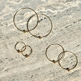Amelia - Gold Hoop with Gold Ball Accent Small