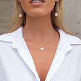 14kt Mother Of Pearl Diamond Clover