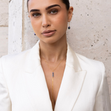 Trio Pearl Drop Lariat - Peacock