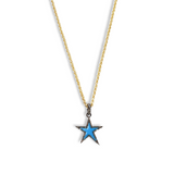 Lyra Turquoise Enamel Diamond Star Pendant