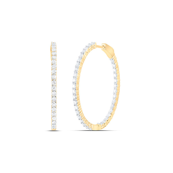 14kt Diamond Inside Out Eternity Hoops