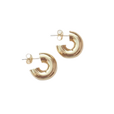 14kt Gold Puffy Tube 'Cha Cha' Earring