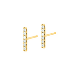 14kt Gold Diamond Bar Studs