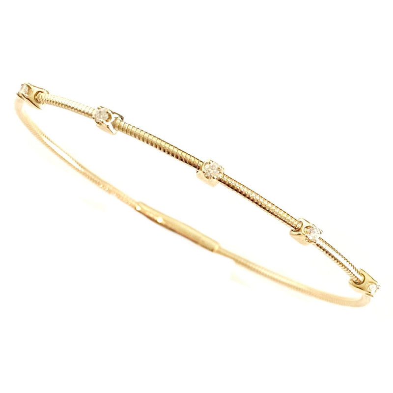 14kt FIVE PETITE STATION DIAMOND FLEX BRACELET