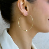 Amelia Mega Infinity Hoop with Gold Ball Accent