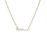 18kt White Enamel & Diamond Bar Necklace