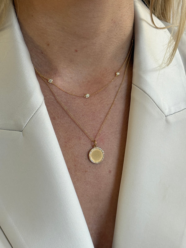 14kt Brushed Diamond Disc