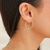 Amelia - Gold Hoop with Gold Ball Accent Small