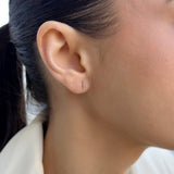 14kt Gold Diamond Bar Studs