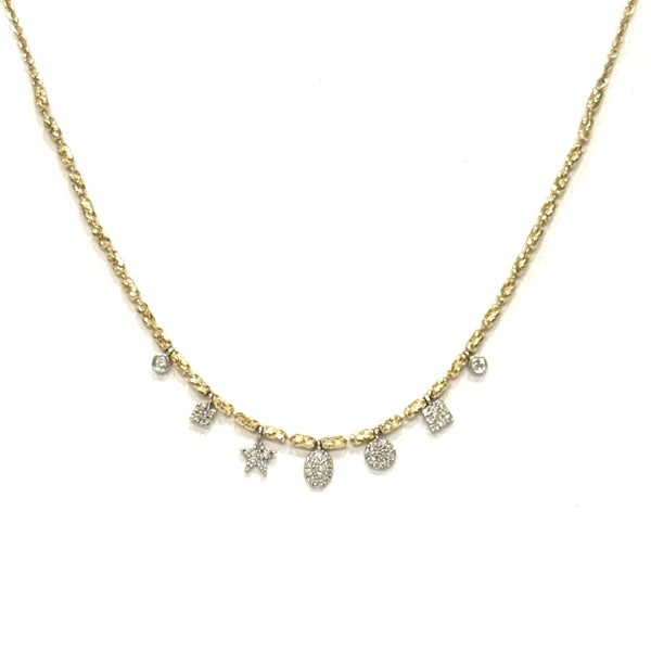 14kt Gold and Diamond Sparkle Dangle Necklace