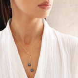 Duo Pearl Lariat - Peacock Pearl