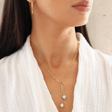 Duo Pearl Lariat - Grey Pearl