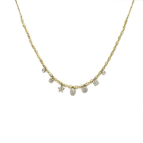 14kt Gold and Diamond Sparkle Dangle Necklace