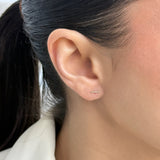 14kt Gold Diamond Bar Studs