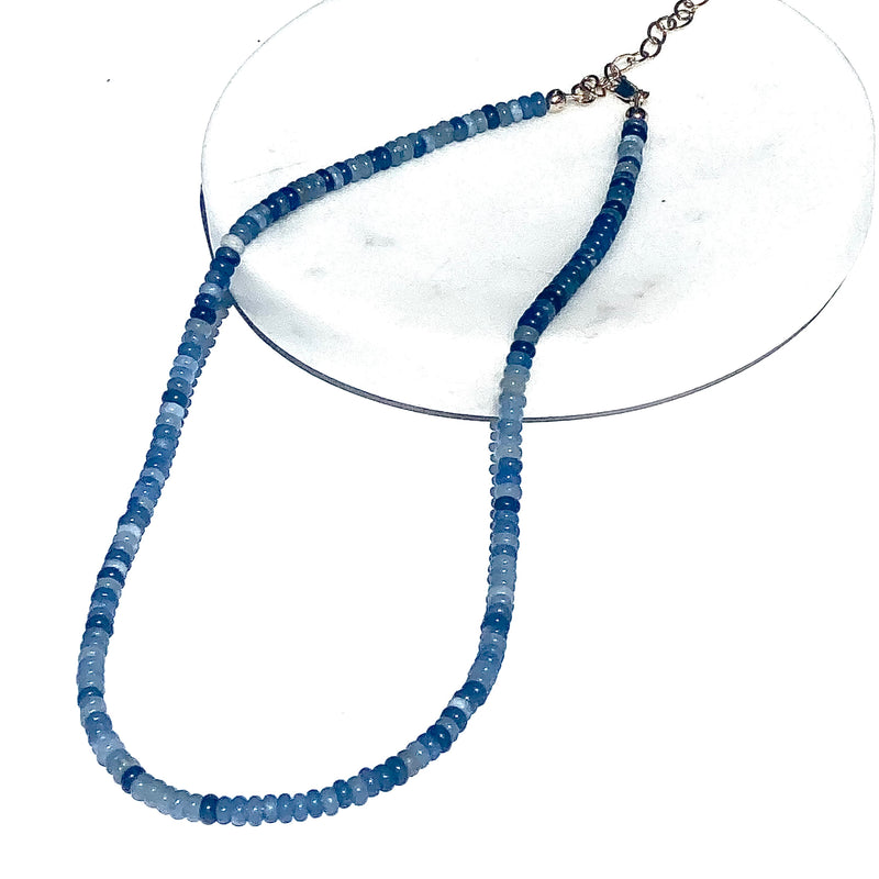 Petite Denim Aventurine Gemstone Necklace