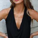 Petite Diamond Heart and Gold Heart Necklace