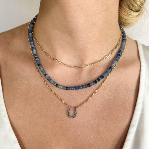 Petite Denim Aventurine Gemstone Necklace