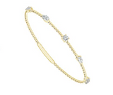 14kt Gold and Trio Diamond Five Station Flex Bracelet