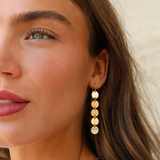 Mel Five Golden Disc Dangle Earring