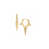 14kt Gold + Diamond Trio Spike Huggies