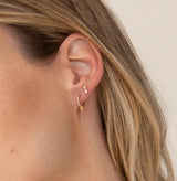 14kt Gold + Diamond Spike Huggie