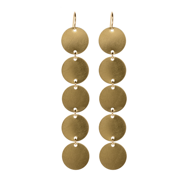 Mel Five Golden Disc Dangle Earring