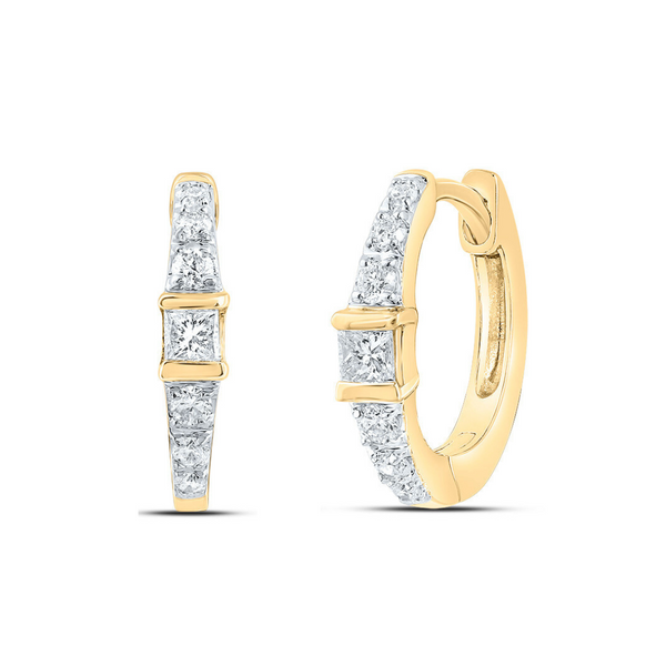 Calla 14kt Gold Diamond Huggies