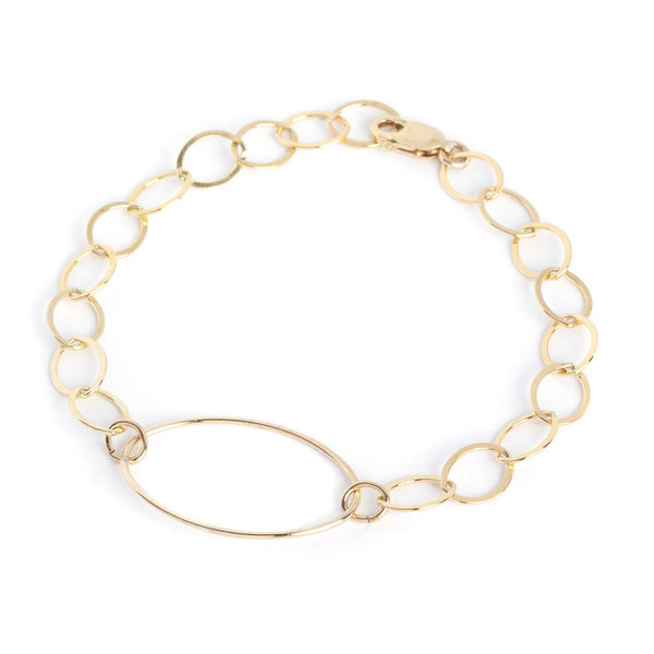 HANA oval loop and link bracelet ~ gold
